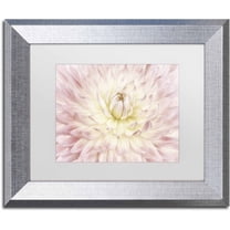 Trademark Fine Art 'Dahlia Flower' Canvas Art by Cora Niele, White Matte, Silver Frame