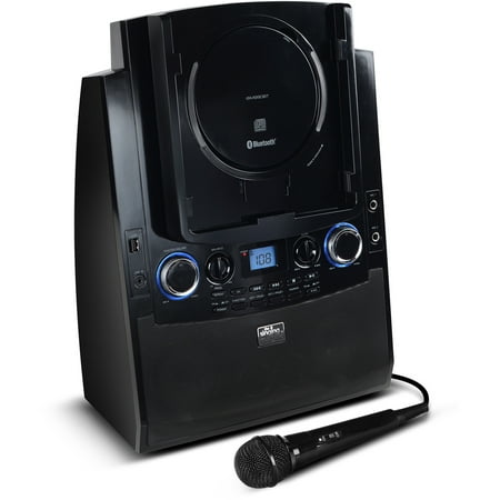 Singing Machine Bluetooth Mobile Karaoke System with Resting Tablet Cradle, Microphone, and Free Karaoke App