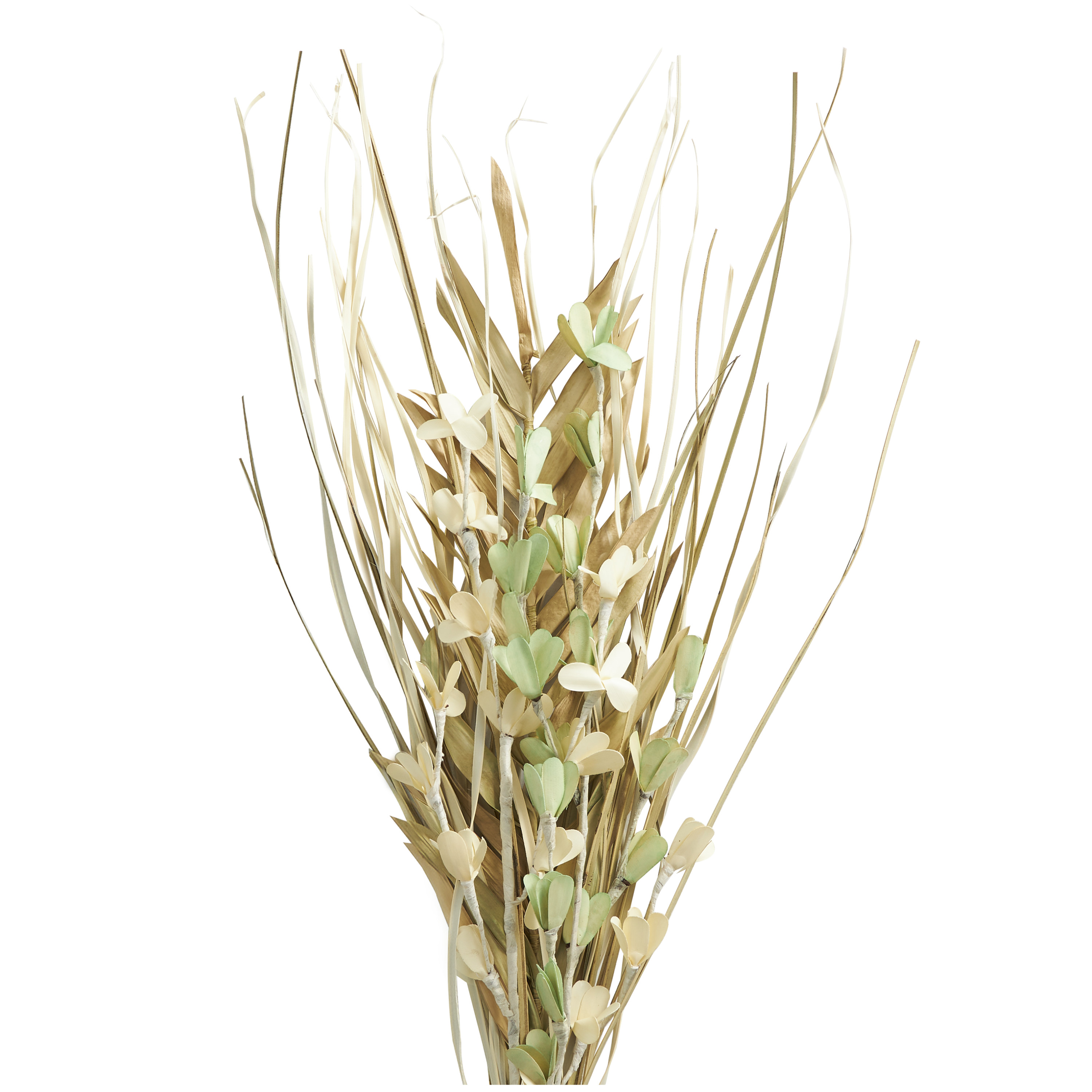 38" Handmade Tall Floral Grass Bouquet Dried Plant Natural Foliage Palm Leaf Bouquet with Green Accents, by DecMode