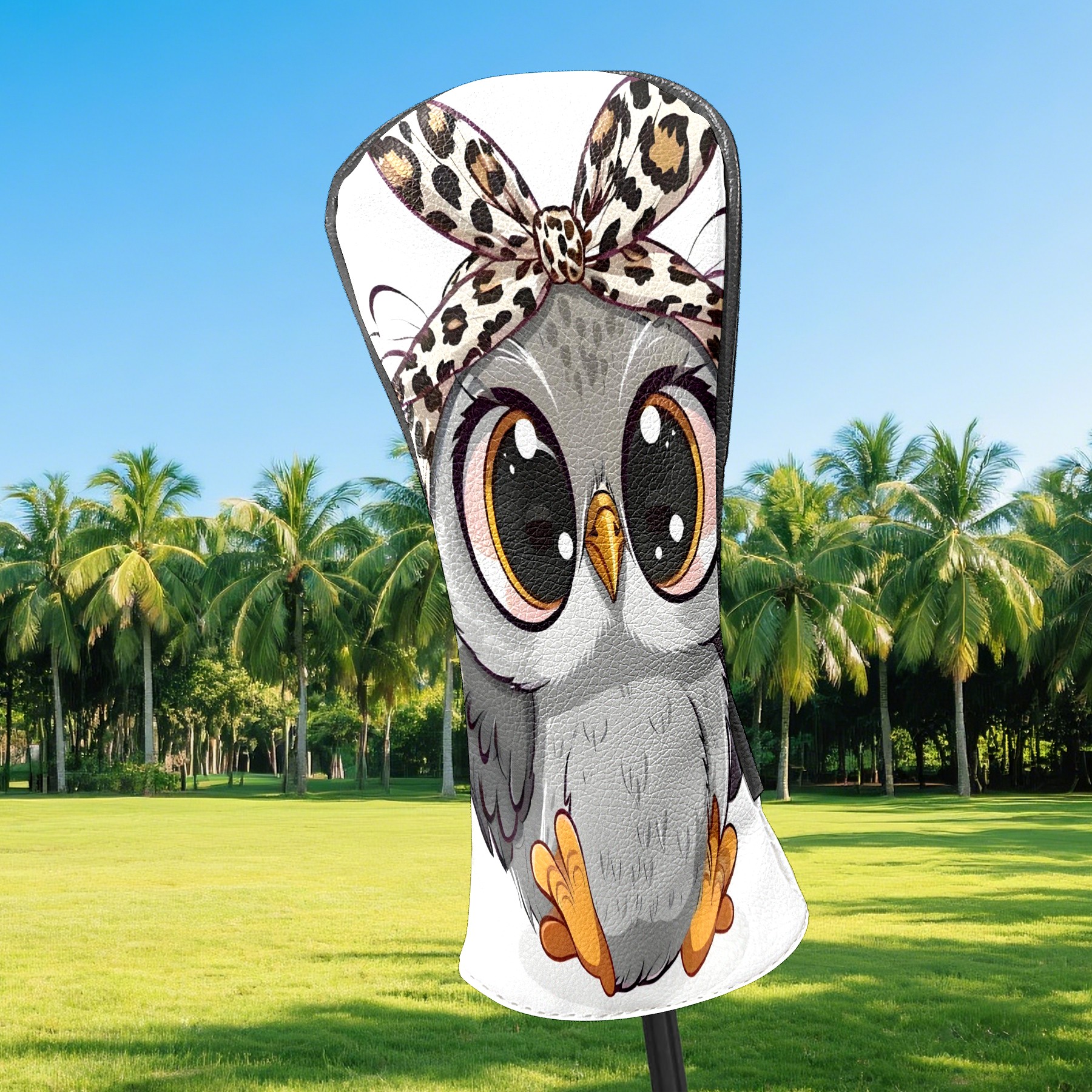 Golf Club Covers, Owl Premium PU Leather Driver Hybrid Putter Head Covers with Velvet Lining, Waterproof Golf Gifts for Men Women