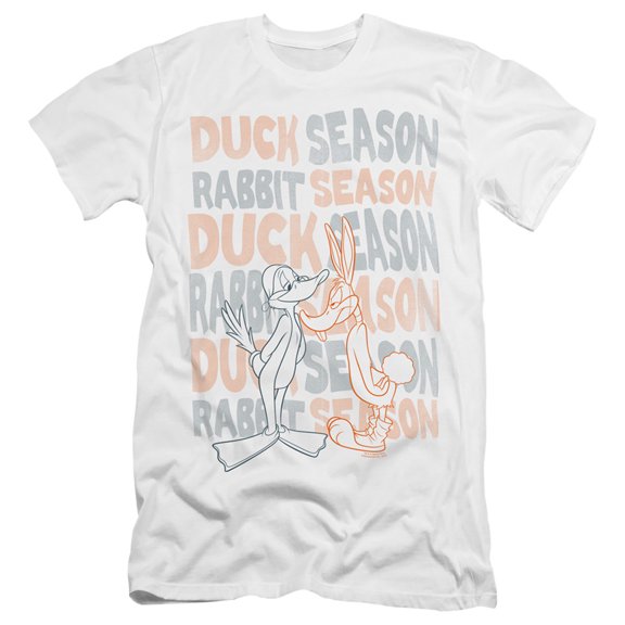 Looney Tunes Duck Season Rabbit Season HBO S/S Adult 30/1 T-Shirt White