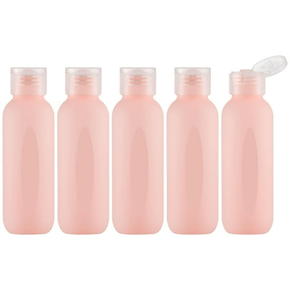 3.4 oz Travel Bottles for Toiletries (5PCS), Empty Plastic Shampoo Bottle, Container Tsa Approved (100ml, Pink)