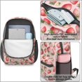 thumbnail image 4 of Strawberry and Leaf Pink Pattern 17" School Backpacks for Teens,Waterproof Oxford Fabric,S-Shape Padded Straps for School,Travel,Hiking,Camping, 4 of 6