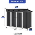 thumbnail image 5 of ModFusion 9x4x6 ft Galvanized Metal Storage Shed, 6 Removable Air Vents, 426 Cuft Double Lockable Doors, Steel Organizer, Waterproof Backyard Bike Storage, Dark Gray, 5 of 10