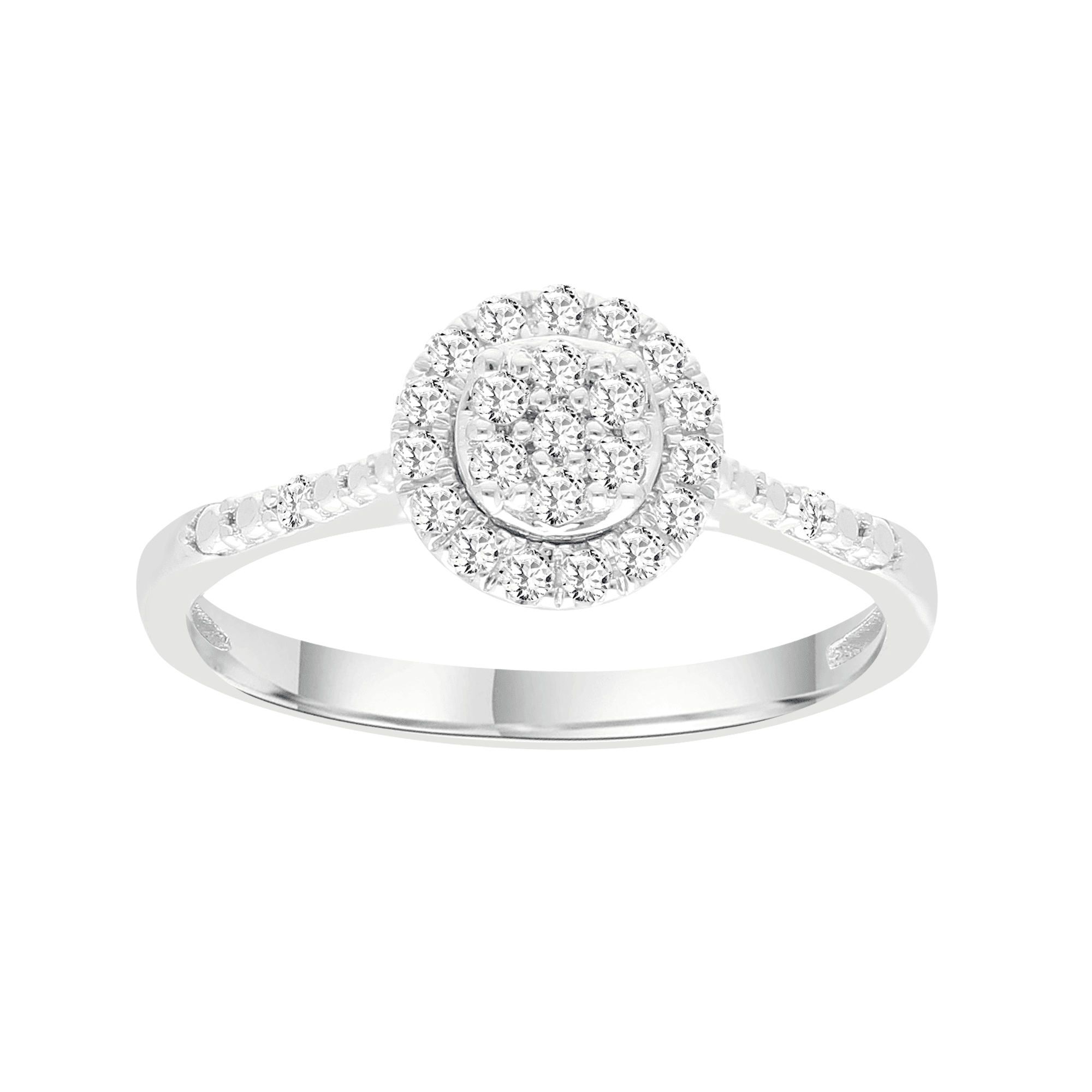 Brilliance Fine Jewelry Round 1/4 Carat Lab Grown Diamond Bridal Ring in Sterling Silver