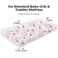 thumbnail image 5 of Little Grape Land Muslin Crib Sheets 2 Pack, 100% Cotton Fitted Baby Mattress Sheets for Boys & Girls, Soft Breathable Neutral Nursery Bedding, Standard Crib Size 52"x28", Floral, 5 of 7