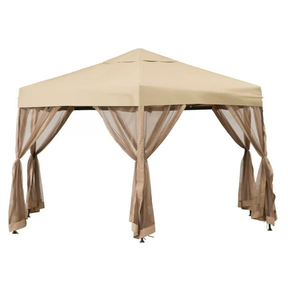 Garden Winds Replacement Canopy Top Cover for Wister Bushwick Portable Hexagon Gazebo - Riplock 350