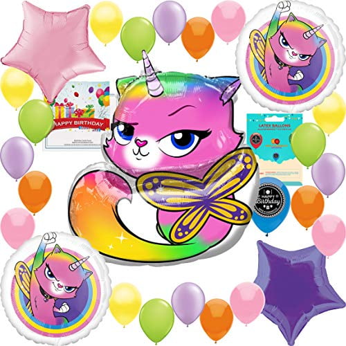 Rainbow Butterfly Unicorn Kitty Party Supplies Birthday Balloon