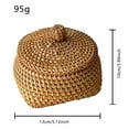 thumbnail image 3 of Round Rattan Basket Box with Lid Hand Woven Wicker Storage Bin Organizer Decorative Picnic Food Bread Basket Natural Rattan Bowl for Entryway Shelf Desktop Home Living Room Bedroom Bathroom Decor, 3 of 4