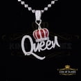 thumbnail image 2 of King of Blings Queen White Moissanite Necklace Pendants 2.00 ct. t.w. 925 Sterling, Sterling Silver (Gift Box), 2 of 11