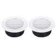 thumbnail image 1 of Unique Bargains 8 Inch Round Air Vent 2pcs Ceiling Diffuser Grill Cover ABS Louver Soffit Vent with Screen White, 1 of 5