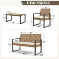 thumbnail image 6 of 4-Piece All-Weather Rattan Patio Furniture Set, Outdoor Conversation Set with Wood Table, Brown and Beige, 6 of 10