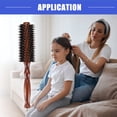 thumbnail image 3 of Vocoste Nylon Bristle Round Curling Hair Twill Comb with Wood Handle for Hair Drying Styling Brown M Size 12 Row, 3 of 7