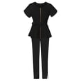 thumbnail image 3 of Gyexs Scrubs for Women Set Zipper Neck Multiple Pockets Workwear Uniform Suits Soft Dailywear Healthcare Scrub (Black Size XXL), 3 of 5