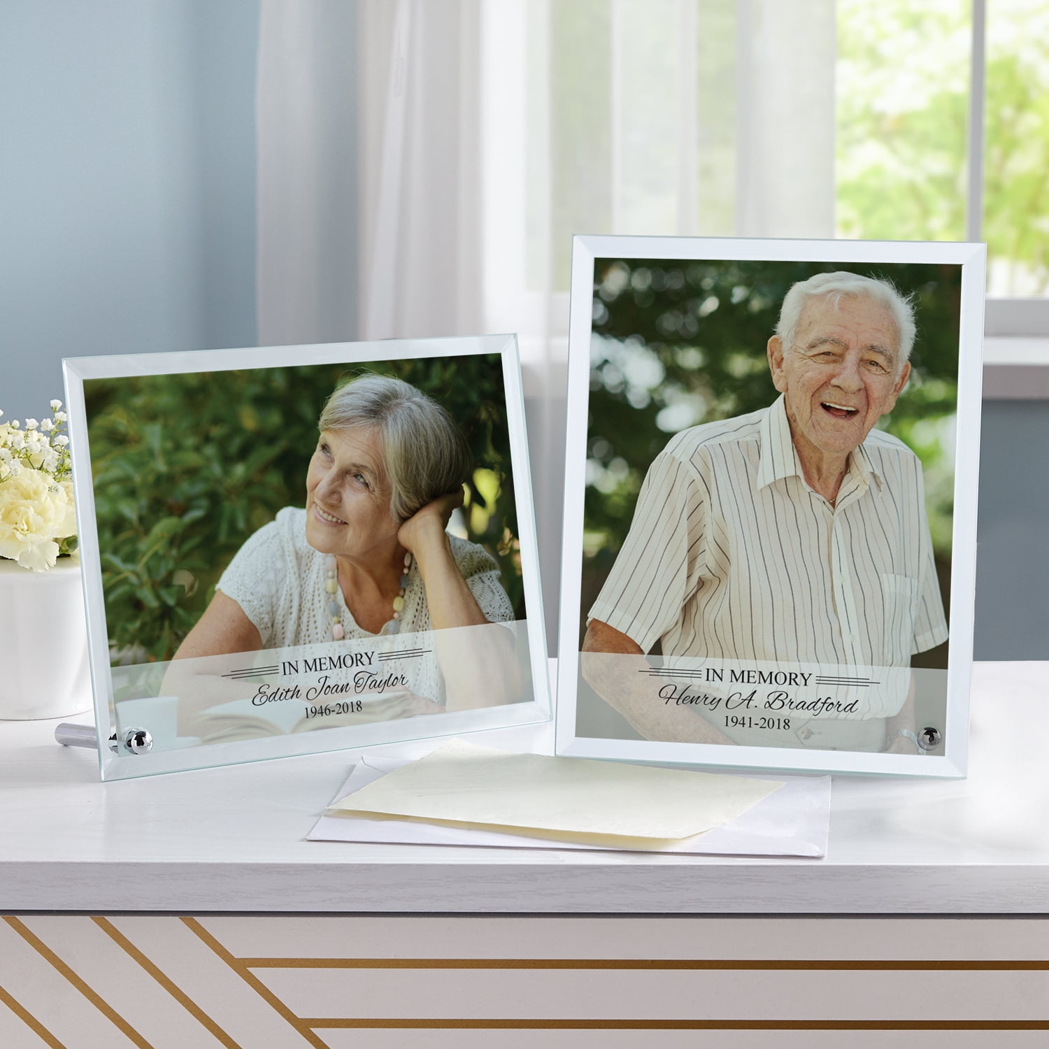 Personalized Memorial Glass Photo Frame Horizontal Com