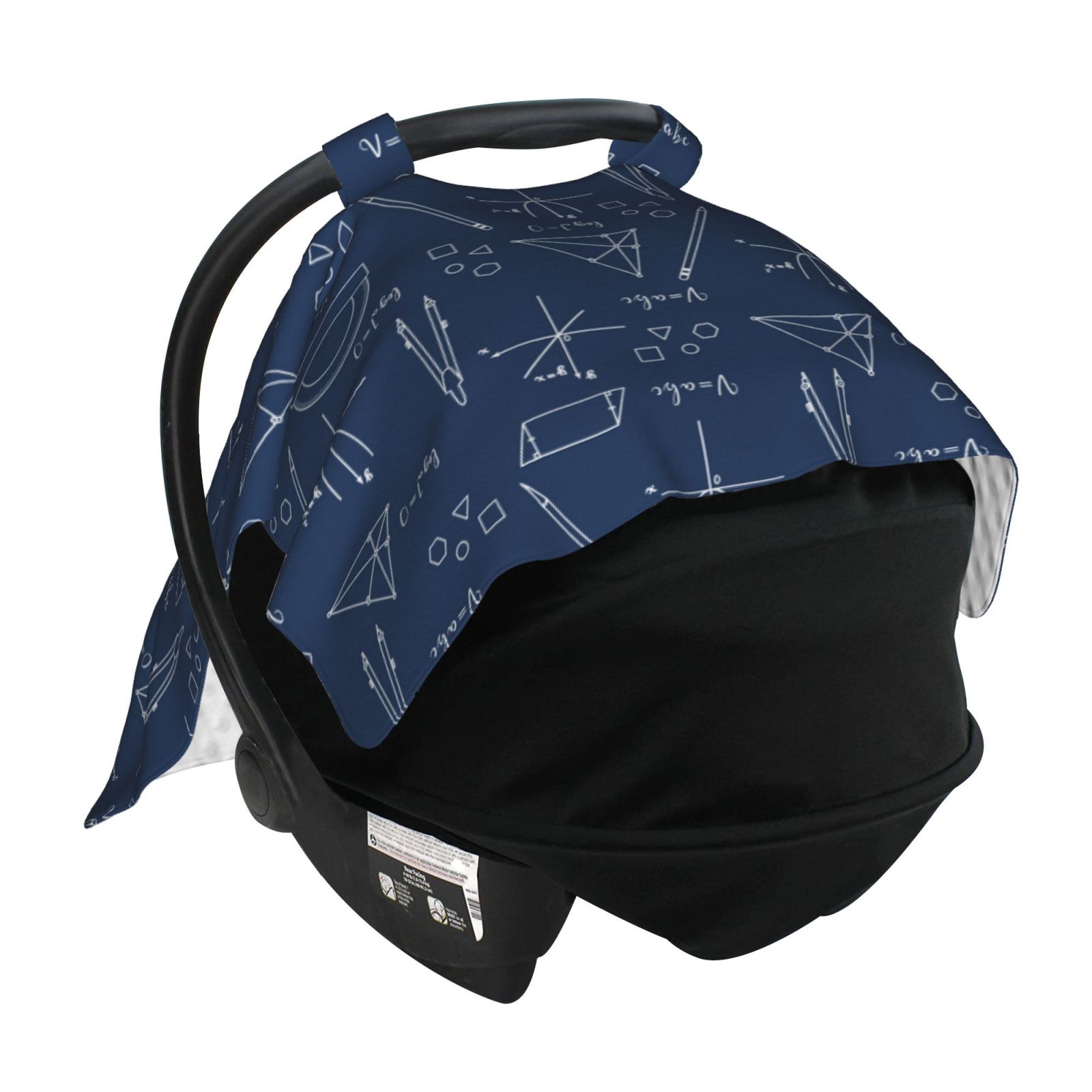 Car Seat Cover Baby - Math Print blue ruler Breathable Infant Car Seat Cover for Baby Carseat, Lightweight Comfort Baby Essentials Must Haves Newborn Stuff for Girl Boy