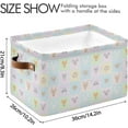 thumbnail image 4 of Storage Basket Woodland Animals Foldable Canvas Laundry Baskets Bin Waterproof Inner Layer with Sturdy Handles for Toy Nursery Blanket Clothes 2 Pack Home Decor, 4 of 7