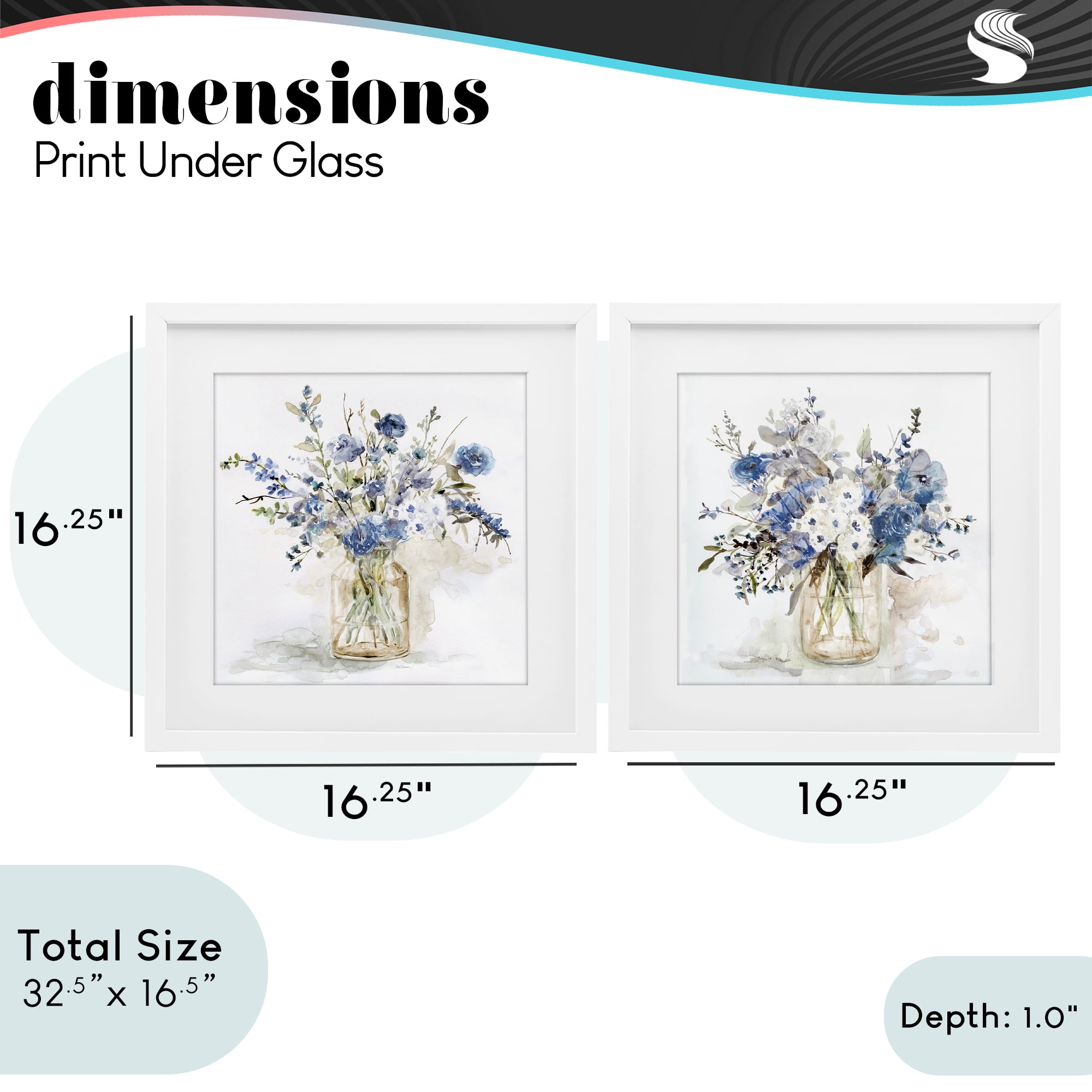 Stupell Industries Spring Watercolor Vases 2 Piece White Framed Print Under Glass Set, design by Carol Robinson