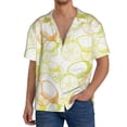 thumbnail image 1 of Fotbe Lemon Potatoes Camisa Estampada de Manga Corta para Hombre, Casual de Verano, Estilo Playero, Sin Arrugas-3X-Large, 1 of 5