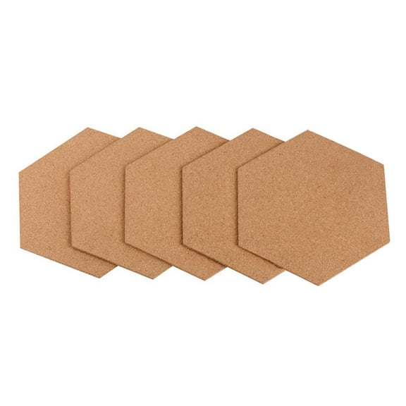 LABSERRON Cork Board Hexagonal 5Pcs for Memo and Vision Board in Office