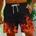 thumbnail image 2 of Mens Beach Shorts Casual,Men's Swim Trunks Quick Dry 3D Flame Printed Beach Board Shorts with Pockets Cool Mesh Lining Bathing Suits, 2 of 9