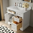 thumbnail image 3 of DeerValley Heritage 36" Pre-Assembled Bathroom Vanity Set with Ceramic Sink, White Cabinet & 3.9" Backsplash, DV-1BV0155W, 3 of 13