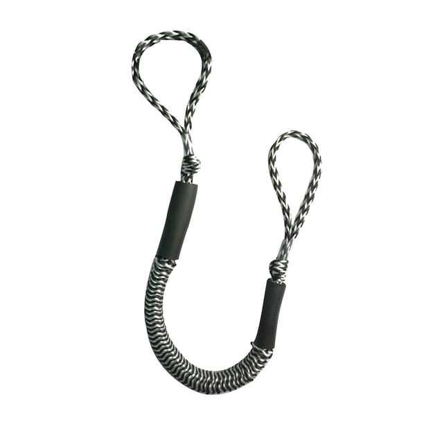 Cuerda elástica para muelle de barco, cuerda de amarre con amortiguador, accesorios para barcos 4 Onda blanca negra