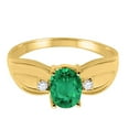 thumbnail image 6 of Mauli Jewels Rings for Women 0.9 Carat Oval Emerald and Diamond Ring 4-Prong 10K Yellow Gold, 6 of 6
