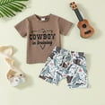 thumbnail image 2 of HCNTES Baby Boy's Summer Attire Dinosaur Print Cotton Short Sleeve Button - up with Pocket Shorts 2PCS for Cute and Comfy Wear,6-12 Months, 2 of 9