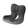 thumbnail image 4 of Voxware Memory Foam Seat Back Cushion Backrest Breathable Sitting Ergonomic Cushion for Butt Support Dining Chairs Car Drivers Office Dark Gray Light Gray, 4 of 8