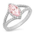 thumbnail image 7 of Halo Engagement Ring for Women - 1.2ct Simulated Pink Diamond in 14K White Gold Promise Ring, 7 of 7