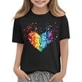 thumbnail image 5 of Bovxnpu Girls Short Sleeve T Shirts Kids Summer Tops Fashion Graphic Cotton Tshirt For Kids Casual Tees, 5 of 9