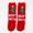 Red D, variant on Voncos Fuzzy Christmas Socks for Women - Multicolor Christmas Tree Letter Print Cozy Polyester Socks, One Size Fits Most Festive Holiday Gift Socks