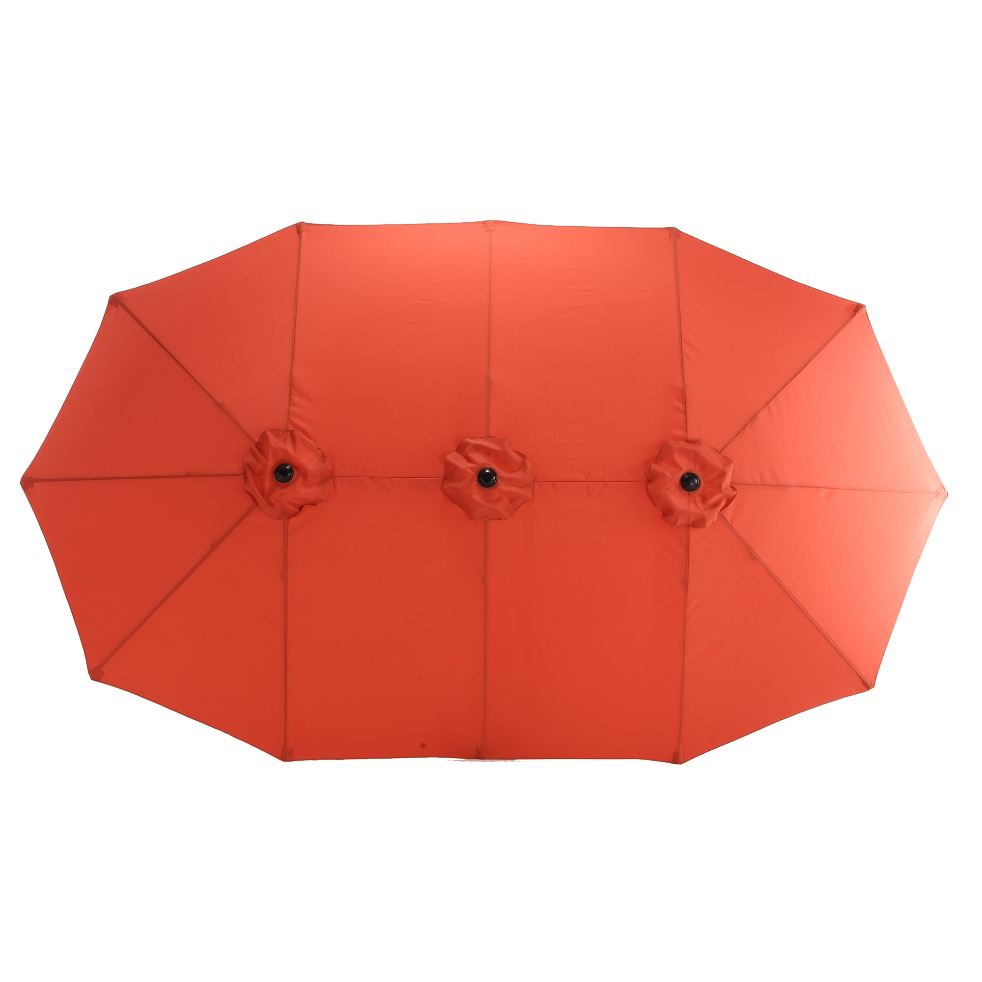 Double Sided Rectangular Outdoor Umbrella 14.8-Foot with Crank, Large Patio Umbrella for Garden and Poolside, Orange