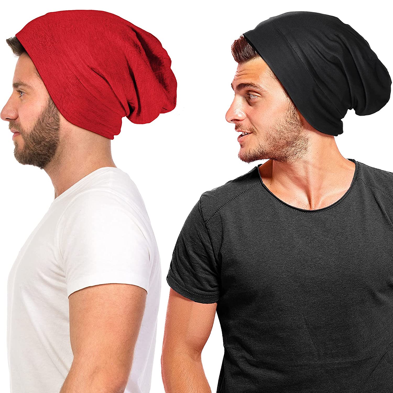 PIKADINGNIS 2 Pieces Silk Satin for Mens with Natural Curly Wave