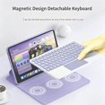 thumbnail image 3 of Detachable Bluetooth Keyboard Case with Multi-Touch Trackpad & 2.4G Wireless Mouse for 2025 Lenovo Idea Tab Plus 12.1" / Tab K12, Round Keys,Purple, 3 of 7