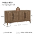 thumbnail image 5 of Carolayne 60-Inch Sideboard Buffet Cabinet, Modern Storage Console Table with 4 Doors For Dining Room Living Room, Light Walnut, 5 of 9