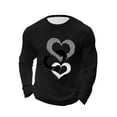 thumbnail image 3 of UVEASISHA Heart Graphic Tees for Men Long Sleeve Waffle Knit Shirts Big and Tall Casual Valentines Day Tshirts Regular Fit Stylish Workout Shirt Black 3XL, 3 of 10