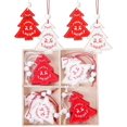thumbnail image 1 of 12 adornos de madera para árbol de Navidad, adornos colgantes de madera para árbol de Navidad, adornos navideños, 1 of 5