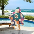 thumbnail image 3 of Yayeee Kids Hooded Towels Toddler Soft Absorbent Beach Bathing Wrap 50" x 23.5", Orange Geometric, 3 of 5