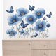 thumbnail image 2 of Adhesivos de pared con diseño floral de amapola azul, 30 x 90 cm, 2 of 4