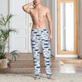 thumbnail image 2 of Logiee Blue Fish Print Pajama Pants for Men,Men’s Pajama Bottoms,Mens PJ Pants with Pockets & Button Fly-X-Large, 2 of 6