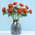 thumbnail image 5 of fuxzkrlz Artificial Ranunculus Asiaticus 2 Head Realistic Fake Silk Flower with Stem Home Office Wedding Party Table Centerpiece Vase Faux Bloom Decoration, 5 of 6