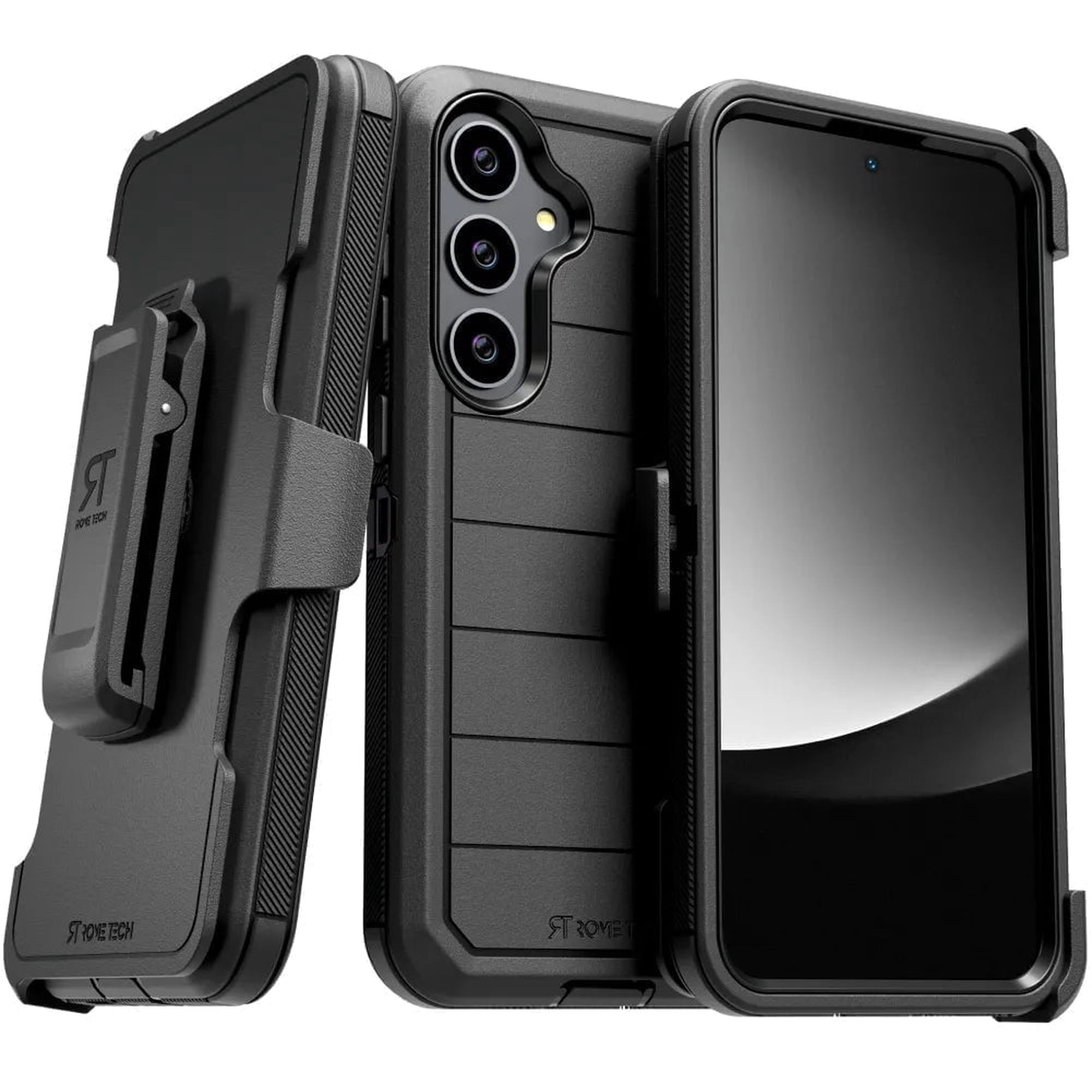 Defender Case for Samsung Galaxy S25 Plus with Belt Clip, Kickstand, Dual-Layer, Black