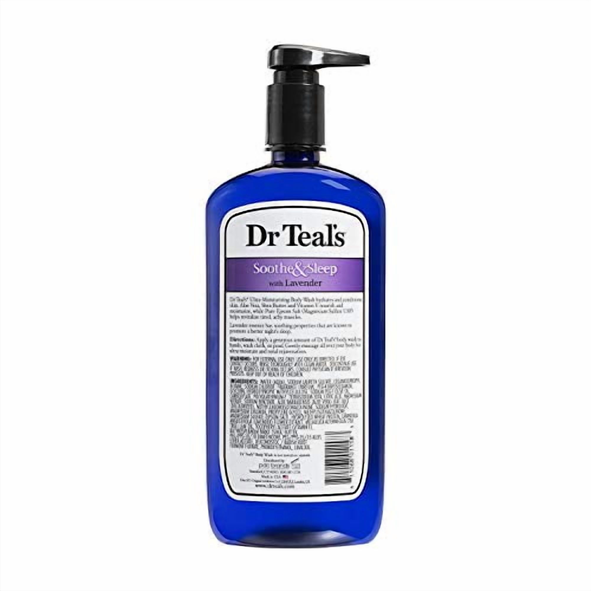Dr Teal's Pure Epsom Salt Body Wash Soother & Moisturize With Lavender 24 oz (Pack of 2)