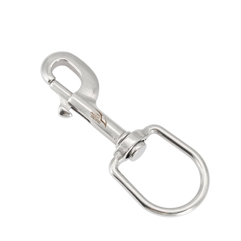 3Pcs Sliver Safety Carabiner Spring Snap Hook Stainless Steel Clip Keychain 