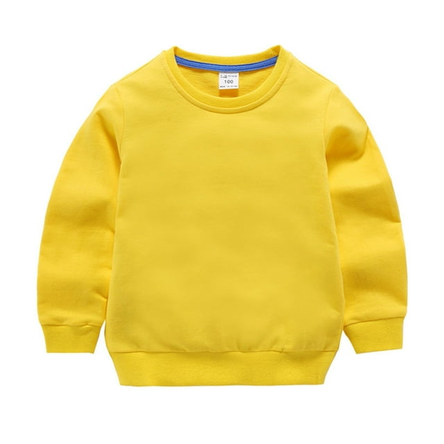 Aocisk Garçons et Filles Bébé Mode Uni Ample Chaud Haut Chandail Vêtements Jaune 4-5 Ans
