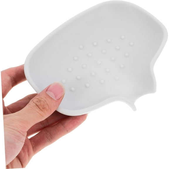 Self-draining Silicone Soap Dish Portable Soap Holder for Shower and Bathroom Non-Slip Design for Bar Storage（white）