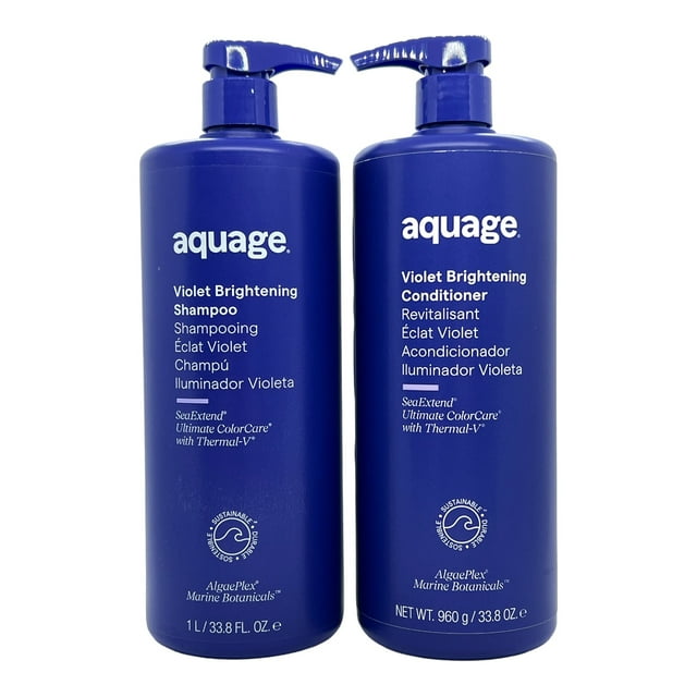 Aquage Violet Shampooing et après-Shampooing Éclaircissants 33.8 Oz Ensemble