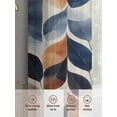 thumbnail image 6 of Abstract Leaf Sheer Curtains 63 Inches Long 2 Panels Vintage Colorful Gradient Leaves Texture Light Filtering Semi Sheer Window Curtains Drapes for Bedroom Living Room 52"x63", 6 of 7